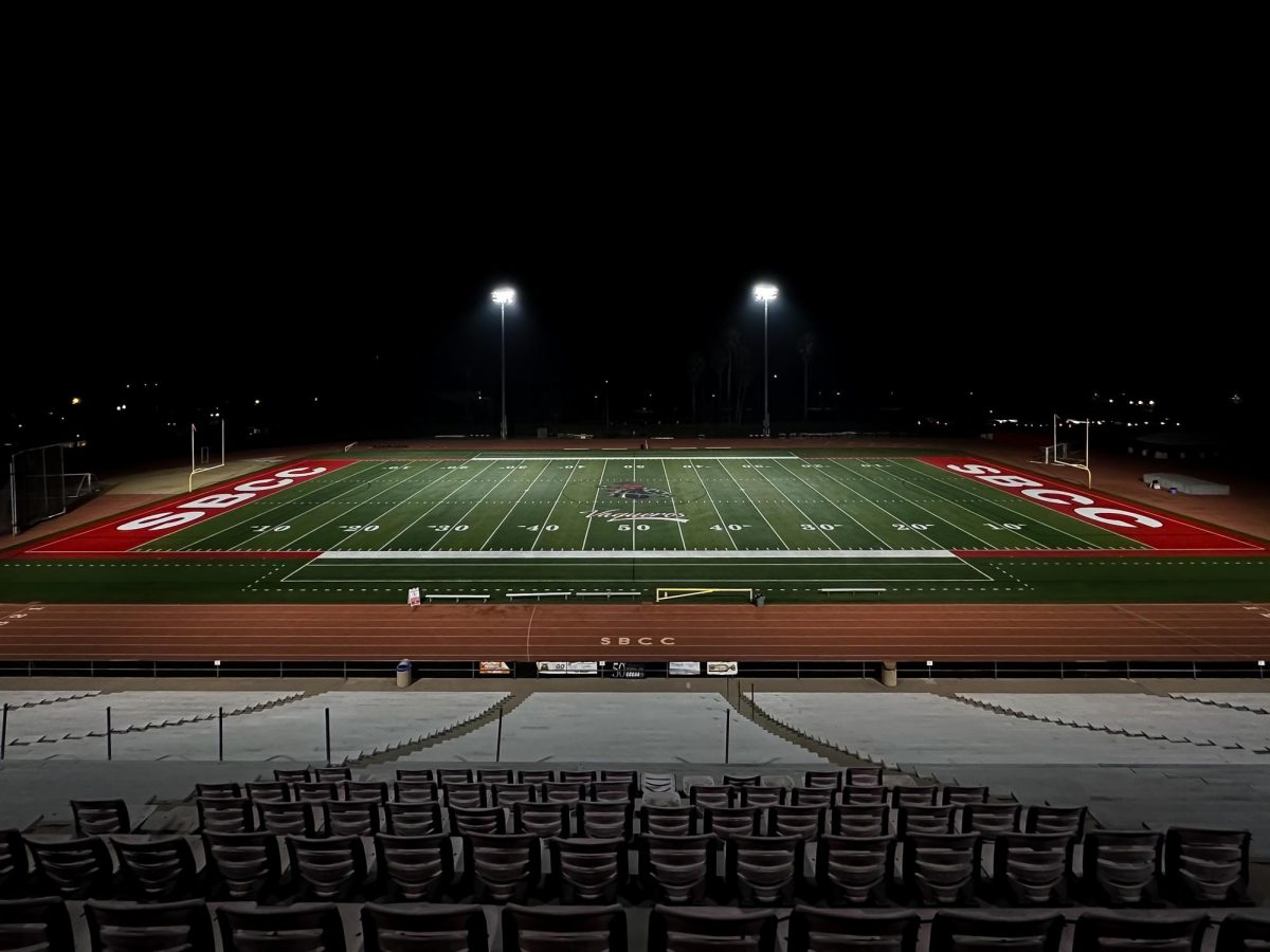 La Playa Stadium sits empty on Oct. 27 at City College in Santa Barbara, Calif. The stadium serves as home field to the Vaqueros athletic programs.