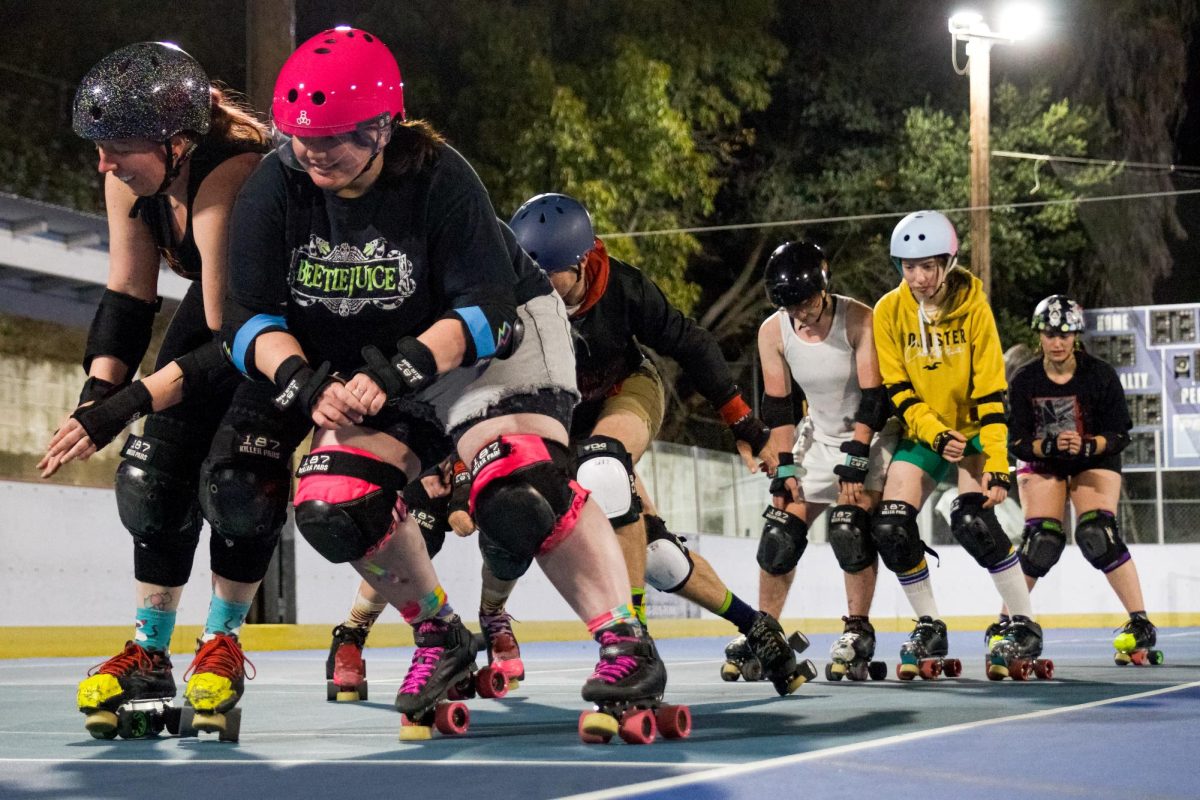 The Brawling Betties work on their footwork and the comfort of being off balance on Nov. 4 at the Earl Warren Showgrounds in Santa Barbara, Calif. The Brawlin' Betties next event is at 5 p.m. on Nov. 16 at the Earl Warren Showgrounds.