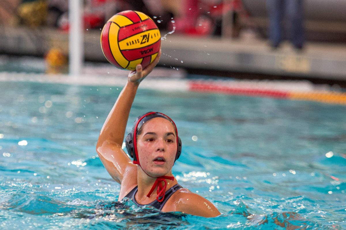 Addie Lane catapults a volleyball toward the goal vs San Diego State on Nov. 1 at Santa Barbara High School in Santa Barbara, Calif. Lane scored a total 99 goals for the season.