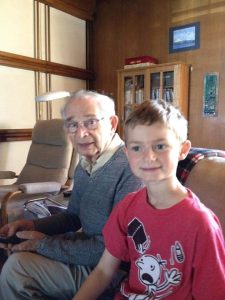 Colin Leese smiles with his great-grandfather, Abe Sommer. Courtesy of Colin Leese.